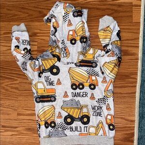 PatPat Gray and Yellow Construction Hoodie